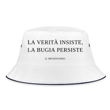 la_verita_insiste_la_bugia_persiste - Bucket Hat - white/navy - Front