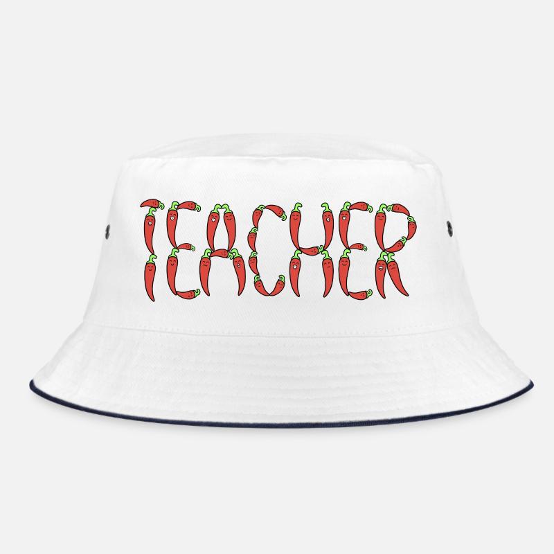 Chili teacher - Bucket Hat - white/navy