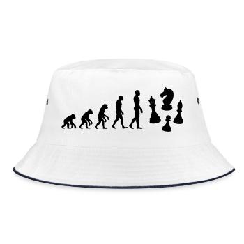EVOLUTION: BORN TO CHESS! CHESS FANS & PASSION - Bucket Hat - white/navy - Front