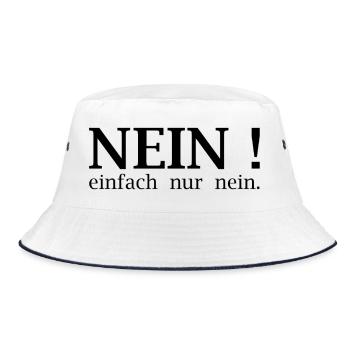 Nein! einfach nur nein. - Bucket Hat - Weiß/Navy - Vorne