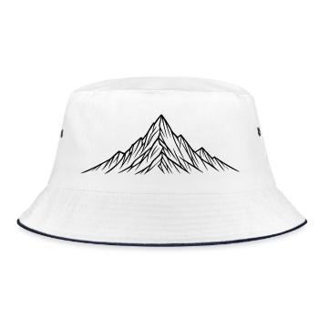 Nachtliche Bergsilhouette - Bucket Hat - Weiß/Navy - Vorne