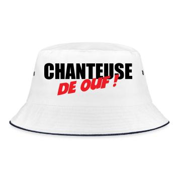 Crazy singer! – Crazy talent, voice, stage, energy - Bucket Hat - white/navy - Front