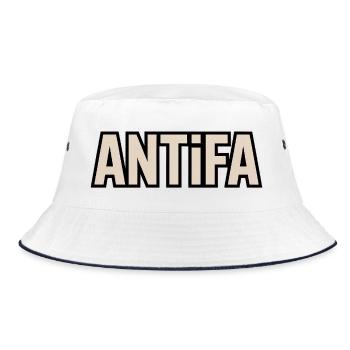 Antifa - Produits dérivés antifascistes - Bob - blanc/marine - Devant