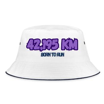 42.195 km. Marathon - Bucket Hat - white/navy - Front