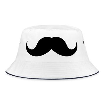 Mustache - Bucket Hat - white/navy - Front