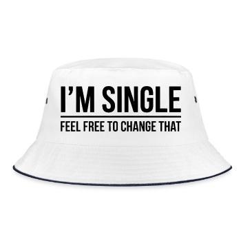 Single Sayings Singles Funny Single Gift - Bucket Hat - white/navy - Front