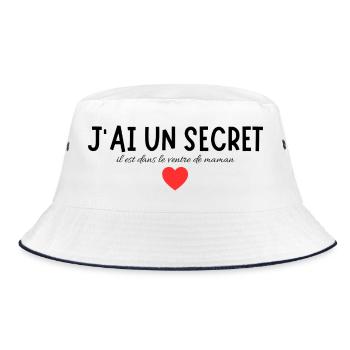 Secret message with an affectionate symbol - Bucket Hat - white/navy - Front