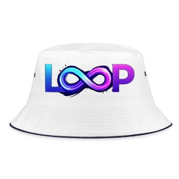 Neon Loop Infinity - Bucket Hat - white/navy - Front