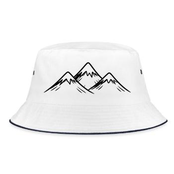 Mountains Alps - Bucket Hat - white/navy - Front