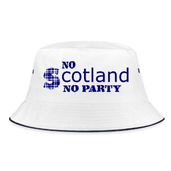 Blue Grunge Badge Typography - Bucket Hat - white/navy - Front