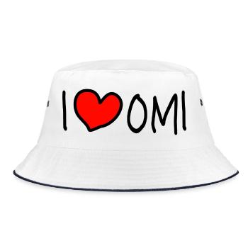 Ich liebe Oma  - Bucket Hat - Weiß/Navy - Vorne