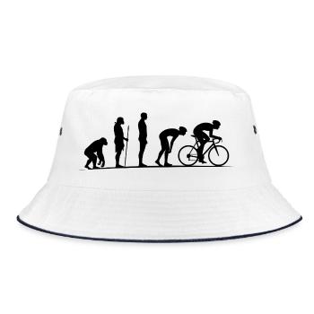 Evolution to Road Bike Rider Biker Marathon - Bucket Hat - white/navy - Front