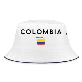 Colombian pride, minimalist sleek design - Bucket Hat - white/navy - Front
