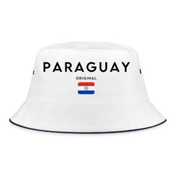Paraguayan pride, minimalist sleek design - Bucket Hat - white/navy - Front