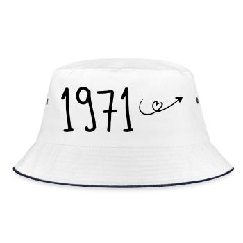1971 Anniversary 1971 Retro 1971 - Bucket Hat - white/navy - Front