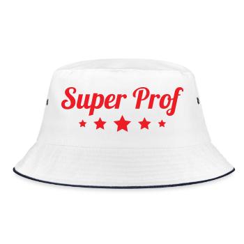 5-Sterne-Superlehrerin: Akademische Exzellenz! - Bucket Hat - Weiß/Navy - Vorne