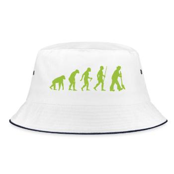 Evolution - vom Urmensch zum Gartenfreund - Bucket Hat - Weiß/Navy - Vorne
