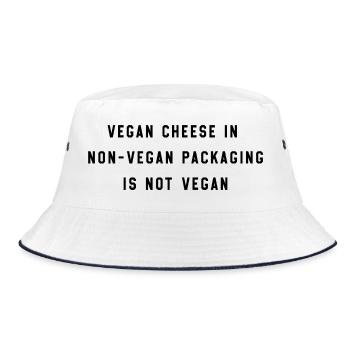 VEGAN CHEESE - Bucket Hat - Weiß/Navy - Vorne