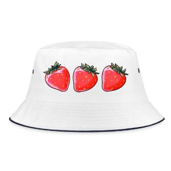 De jolies fraises - Bob - blanc/marine - Devant