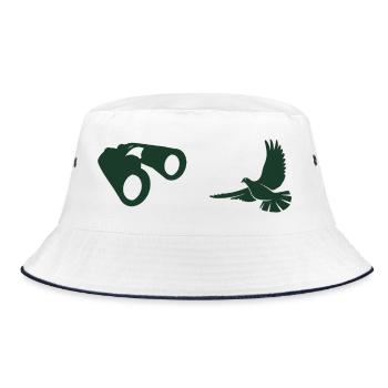 Minimalist Bird Watching Silhouette - Bucket Hat - white/navy - Front