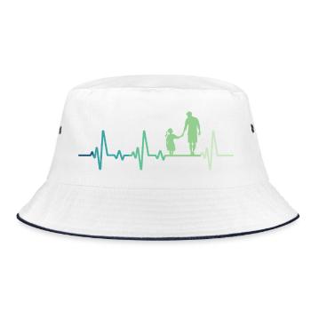Father and daughter heartbeat dad and daughter - Bucket Hat - white/navy - Front