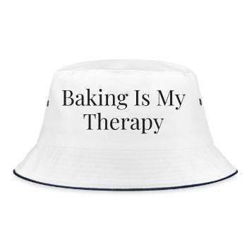 Baking is my therapy - Bucket Hat - white/navy - Front