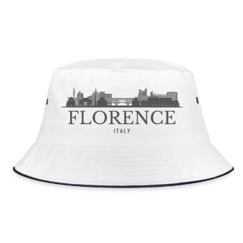 Florence skyline Italy, Florence silhouette - Bucket Hat - white/navy - Front
