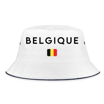 Drapeau belge, design minimaliste élégant - Bob - blanc/marine - Devant