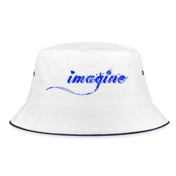 IMAGINE - Bucket Hat - white/navy - Front