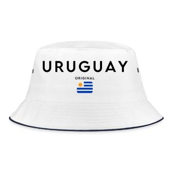 Uruguayan pride, minimalist sleek design - Bucket Hat - white/navy - Front