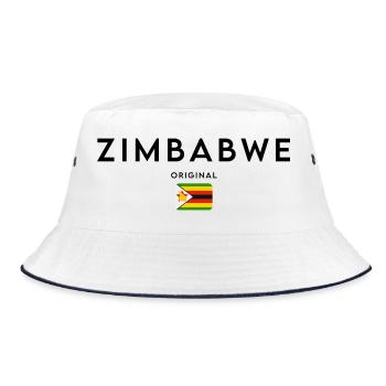 Zimbabwean pride, minimalist sleek design - Bucket Hat - white/navy - Front