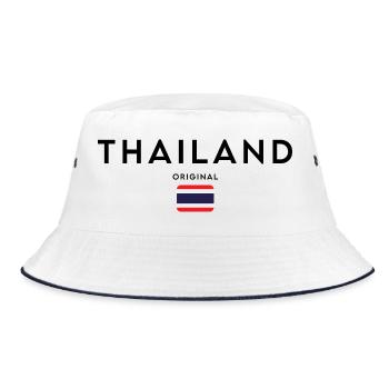 Thailand flag, elegant minimalist design - Bucket Hat - white/navy - Front
