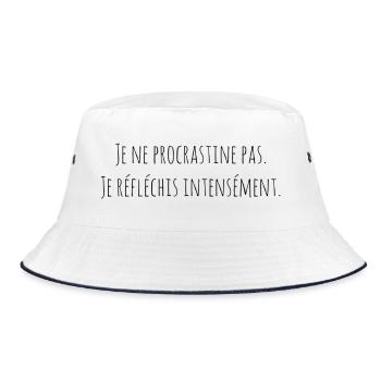 Je ne procrastine pas - Idée cadeau original femme - Bob - blanc/marine - Devant