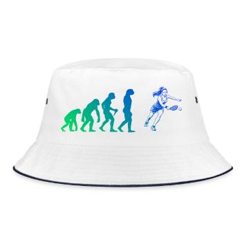 Pickleball Turnier für Pickleballspielerinnen Fans - Bucket Hat - Weiß/Navy - Vorne
