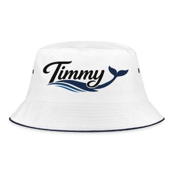 Timmy Wal Typography Waves - Bucket Hat - white/navy - Front