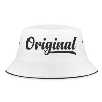 Hier ist die optimierte Listing-Vorlage für dieses - Bucket Hat - Weiß/Navy - Vorne