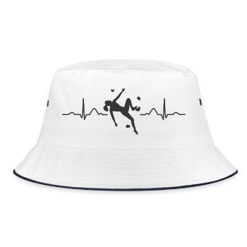Boulderer heartbeat Bouldering Bouldering - Bucket Hat - white/navy - Front