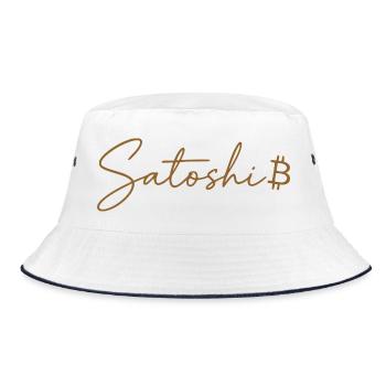 Satoshi Bitcoin Lettering Design Or - Bob - blanc/marine - Devant