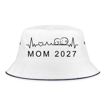 Annonce de grossesse sur le battement de cœur du bébé 2027 - Bob - blanc/marine - Devant