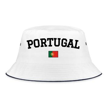 Portugal Flag Design Black - Bucket Hat - white/navy - Front