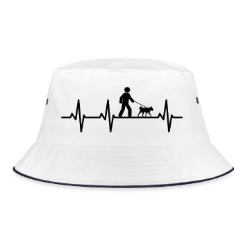 Dog owner heart palpitations - Bucket Hat - white/navy - Front