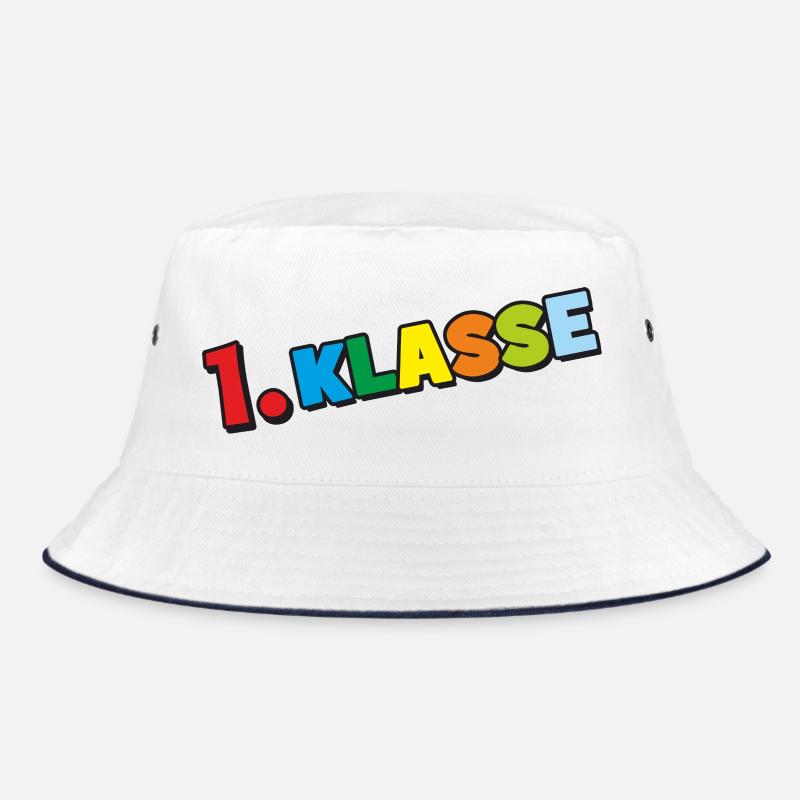 1. Klasse - Bunte Buchstaben Schulanfang Design Bucket Hat