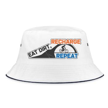 Eat Dirt Recharge Repeat EMTB - Bucket Hat - white/navy - Front