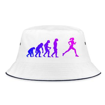 Geschenkidee für eine Running mit Running - Bucket Hat - Weiß/Navy - Vorne
