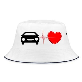 Car Heartbeat Lifeline – Art de la passion automobile - Bob - blanc/marine - Devant