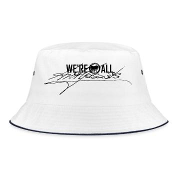 WE'RE ALL ANTIFASCISTS Signature black - Bucket Hat - Weiß/Navy - Vorne