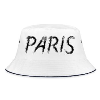 Paris en Brush Urbain Noir - Bucket Hat - white/navy - Front
