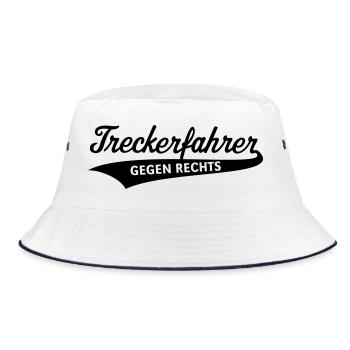 Treckerfahrer Gegen Rechts (Trecker Traktor / V4B) - Bucket Hat - Weiß/Navy - Vorne