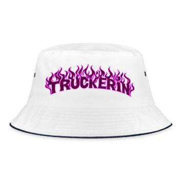 Trucker Blazing Flames 2 - Color Changeable - Bucket Hat - white/navy - Front