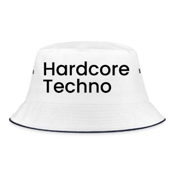 Hardcore Techno - Bucket Hat - white/navy - Front